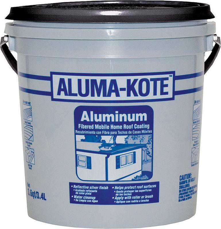 Gardner-Gibson Aluma-Kote Fibered Aluminum Roof Coating, 1 gal, Liquid, Black/Silver, Mild Hydrocarb
